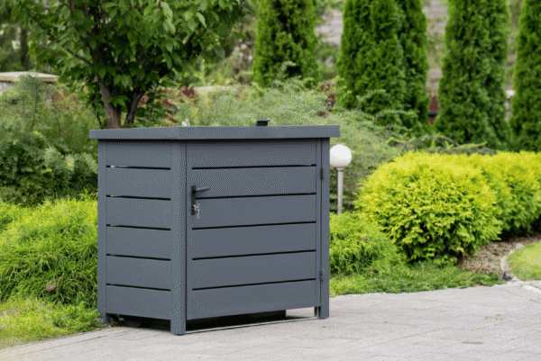 Навес за кофи за боклук 2x120L – метално покритие за контейнери - Image 3